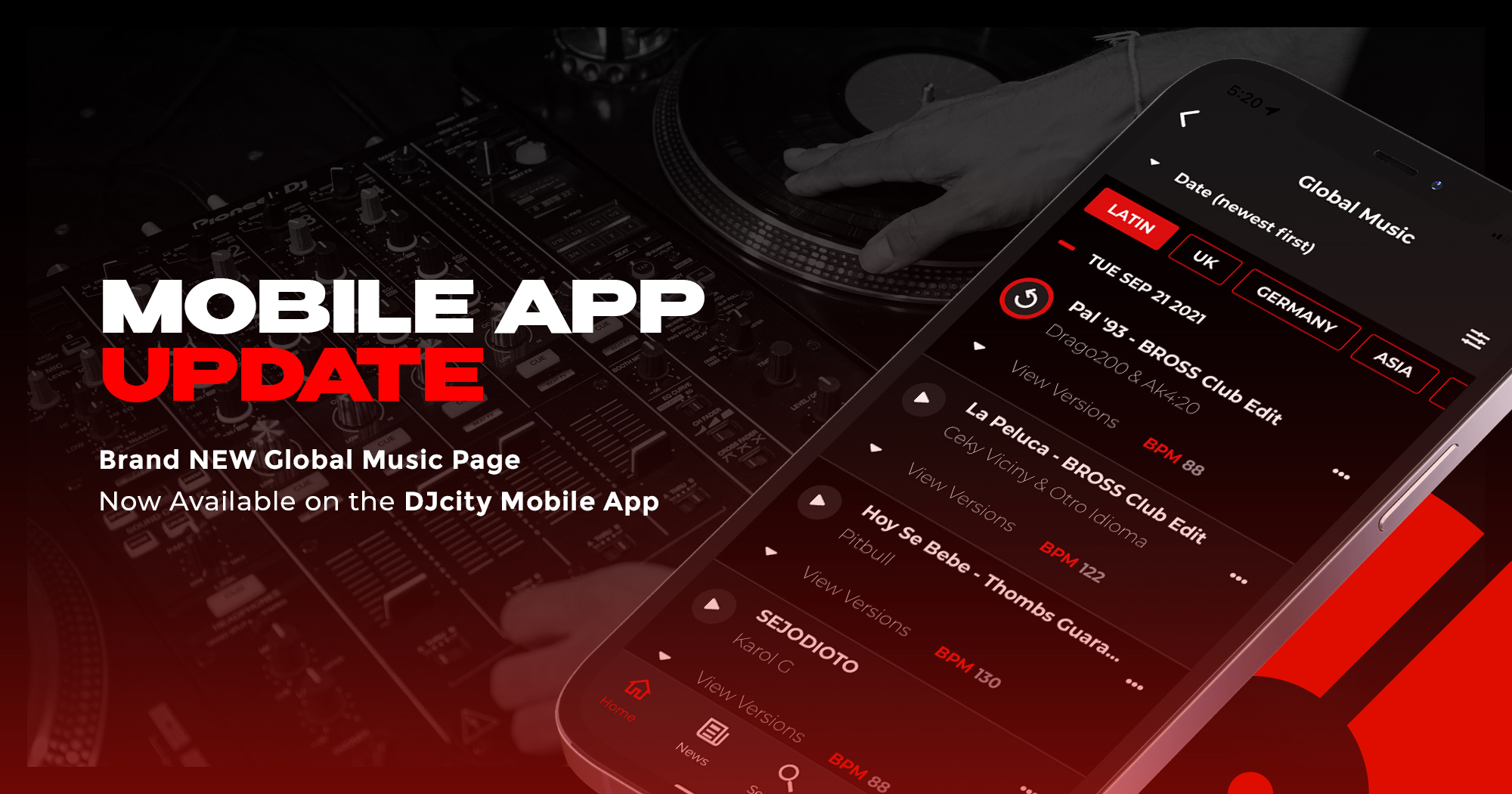 New Global Music Page Now Available On the DJcity Mobile App