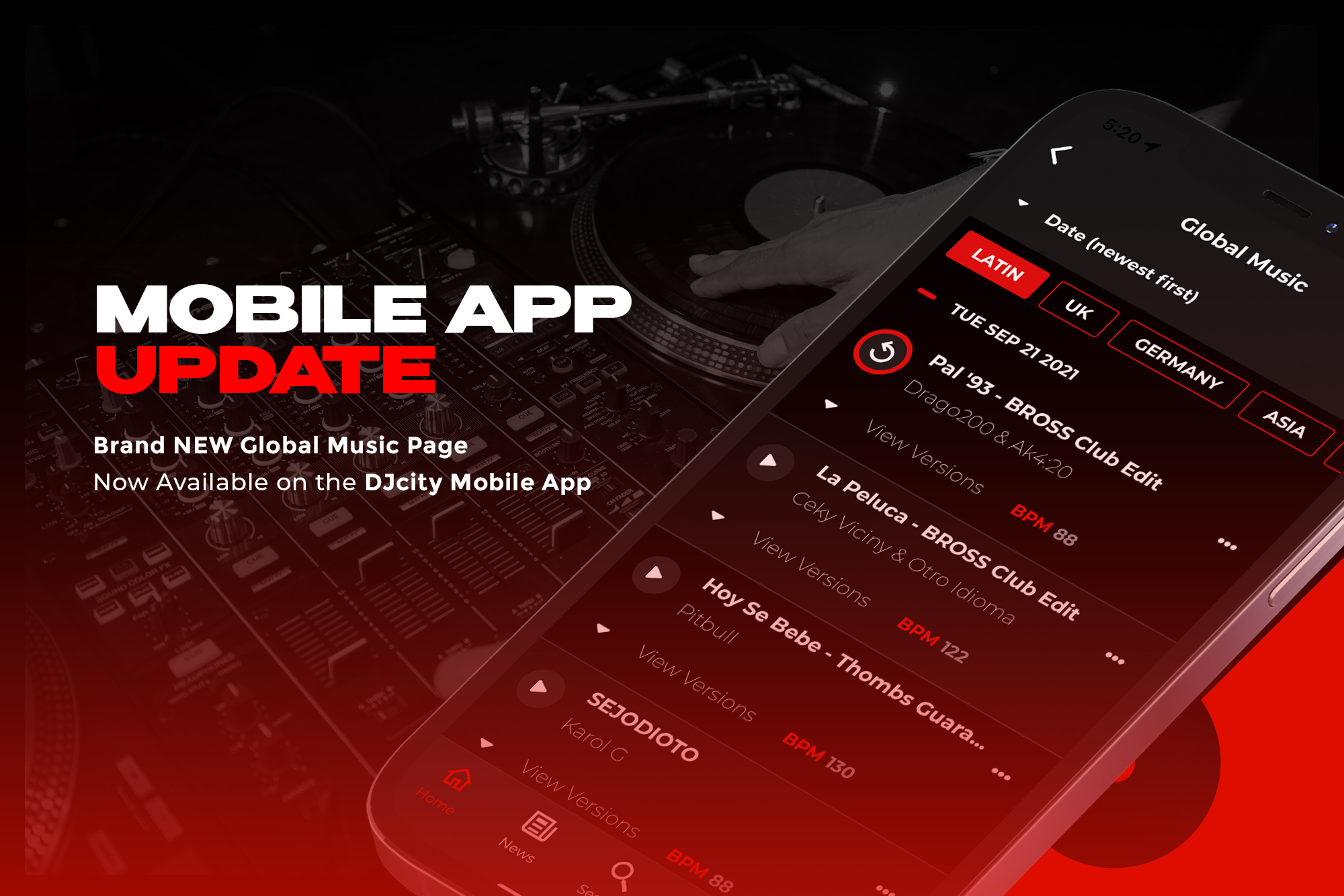 New Global Music Page Now Available On the DJcity Mobile App